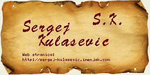 Sergej Kulašević vizit kartica